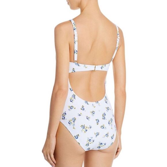 New. AQUA low cut floral swimsuit. Retails $98 Medium - Picture 3 of 10